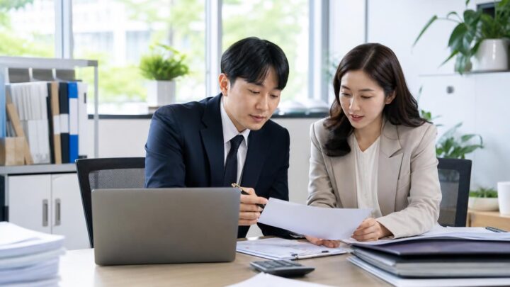 공익법인 실무자들이 기부금 자료와 전자기부금영수증 발급내역을 점검하는 모습