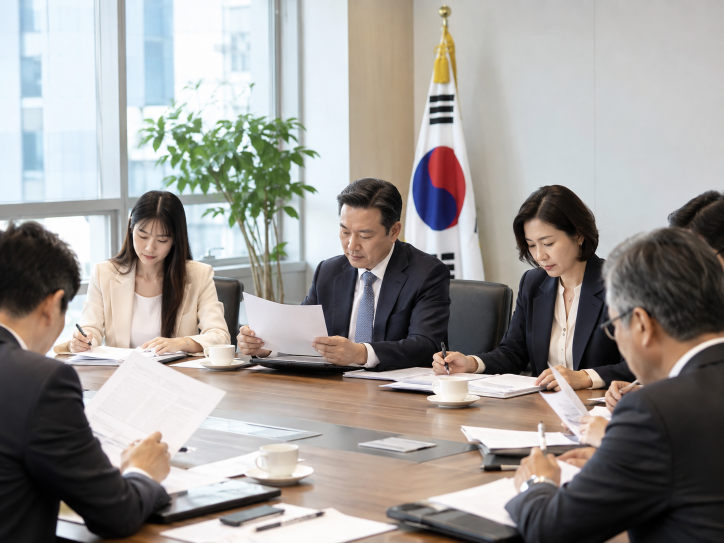 사단법인 창립총회를 진행하는 한국인 구성원들