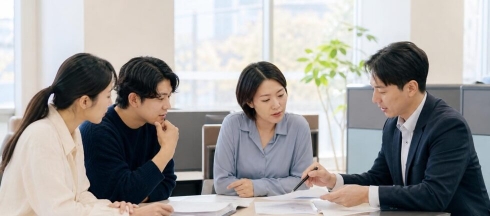 문화예술 사단법인 주무관청과 설립 서류를 검토하는 행정 상담 현장