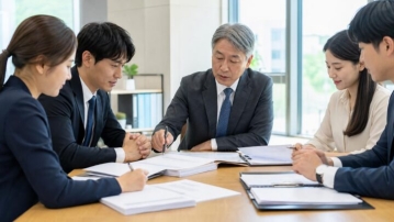 사단법인 정관과 회원 제명 관련 서류를 검토하는 한국의 법인 행정 실무 현장