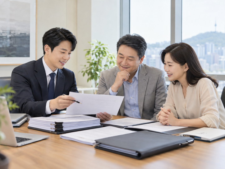 재단법인 출연재산 기본재산과 재산목록을 검토하는 한국인 전문가