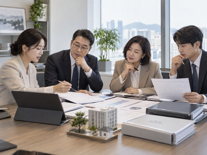 재단법인 설립허가 서류와 출연재산 자료를 최종 검토하는 한국인 전문가