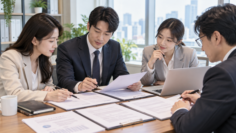 비영리법인 정관 수익사업 개시신고서 고유번호증 사업계획을 검토하는 한국인 전문가