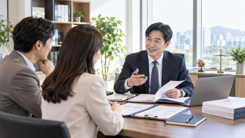 한국인 전문가와 공익법인 설립 지정 사후관리 상담을 하는 모습