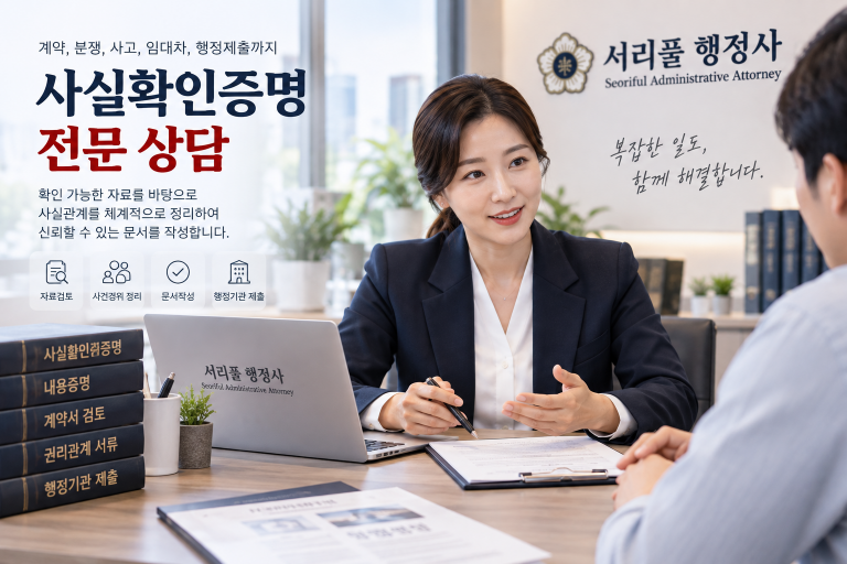 내용증명과 사실확인증명 자료 비교 검토
