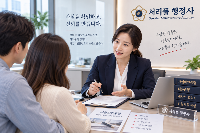 사실확인증명 근거자료 정리와 행정기관 제출서류