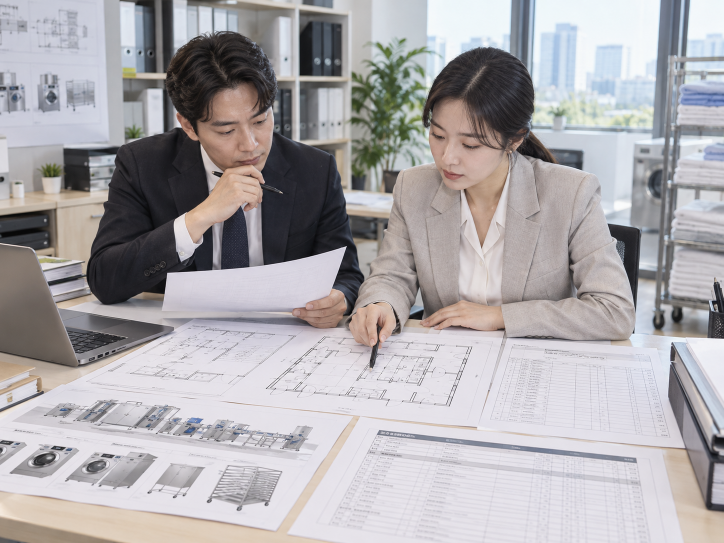 의료기관세탁물 처리업 평면도 시설장비 신고서류 검토