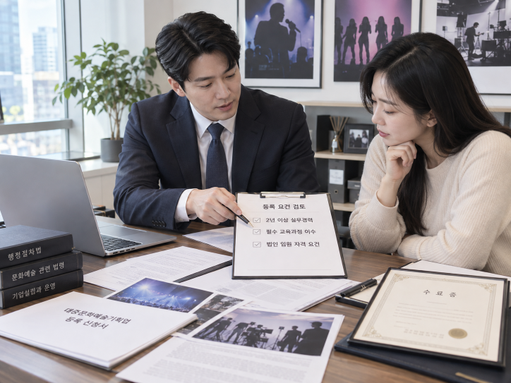 대중문화예술기획업 종사경력 교육이수 등록요건 검토