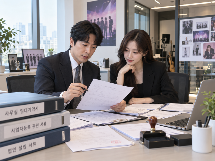 연예기획사 사무소 사업자등록 법인서류 검토