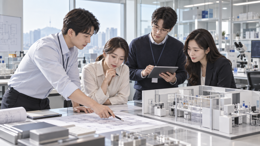 기업부설연구소 연구공간 도면과 연구기자재 검토