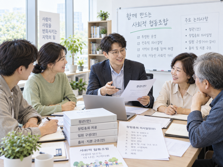 사회적협동조합 발기인 설립동의자와 이해관계자 구조를 검토하는 한국인 전문가