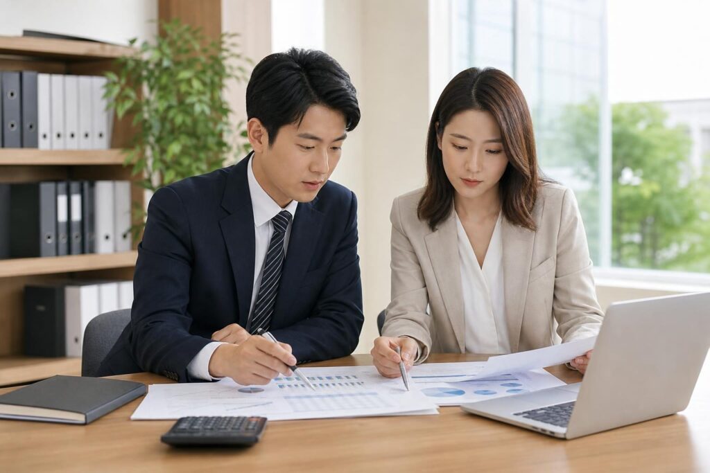 정관 목적사업과 사업계획 및 예산의 일치 여부를 검토하는 모습